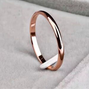 Classic Rose Gold Womens Band Ring — Elegant Minimalist Jewelry